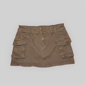 Army Green Mini Skirt with Pockets